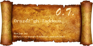 Országh Taddeus névjegykártya