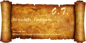Országh Taddeus névjegykártya